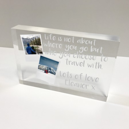 6x4 Acrylic Block Glass Token Landscape - Polaroids